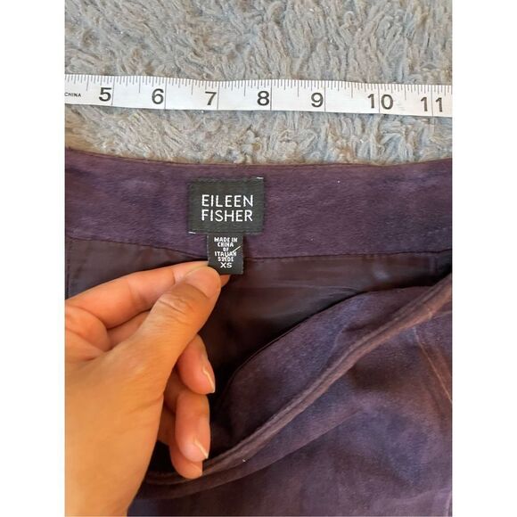 Eileen fisher 100% goat suede purple skirt size xs - Picture 8 of 8